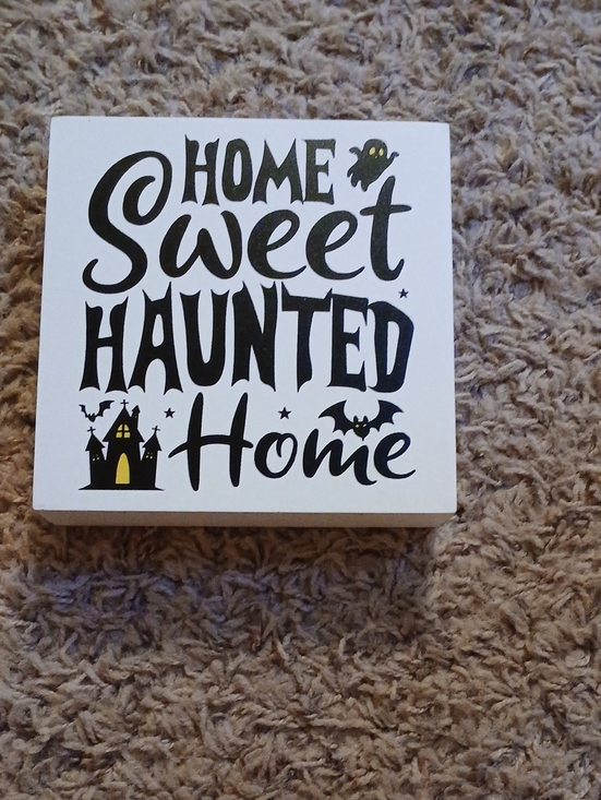 Other - Home Sweet Haunted Home Black and White Wall Sign